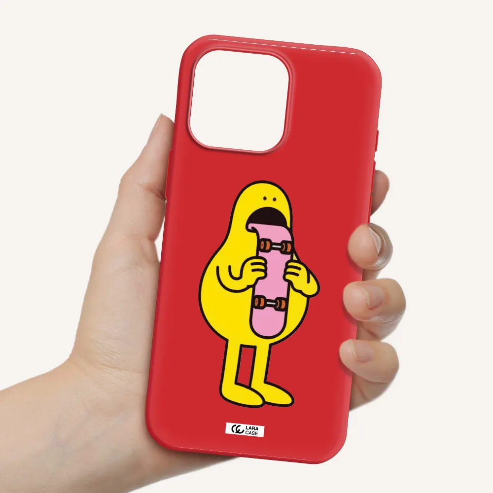 A Cartoon Character Holding A Skateboard Apple Iphone 16 Pro Max Silicone Stone Case