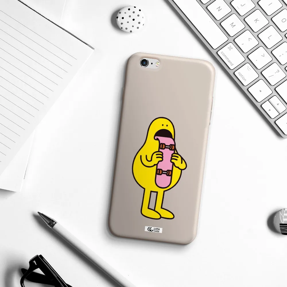 a cartoon character holding a skateboard Apple iPhone 6 plus Silicone Stone Case