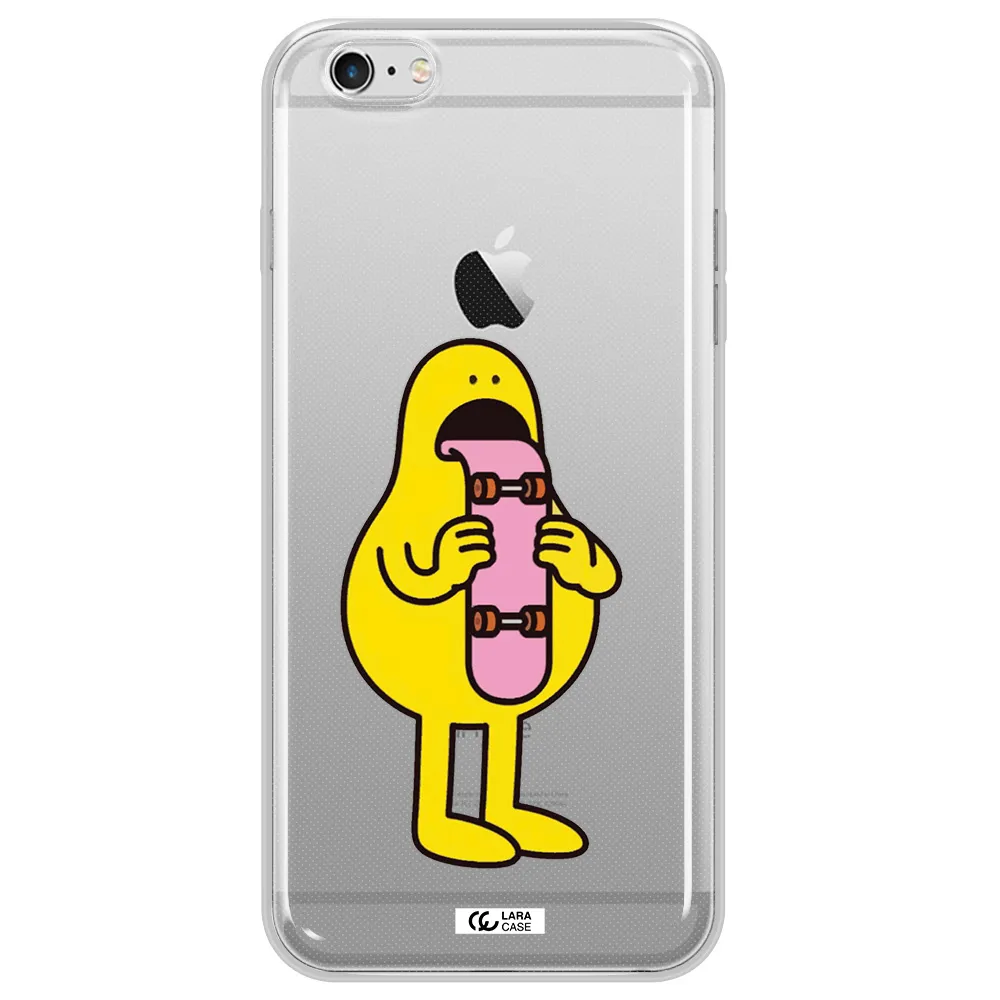 a cartoon character holding a skateboard Apple iPhone 6 s plus Clear TPU Case