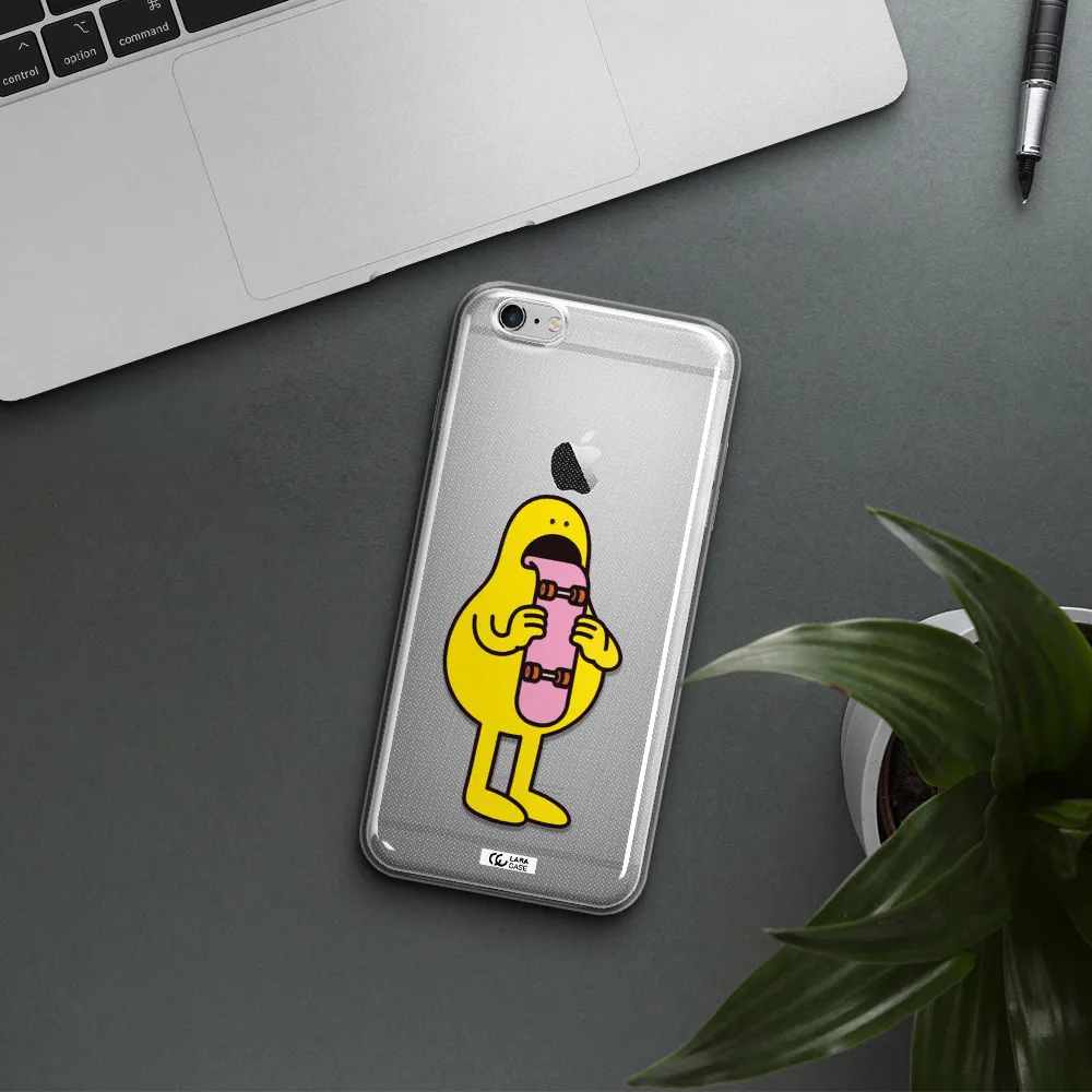 a cartoon character holding a skateboard Apple iPhone 6 s plus Clear TPU Case