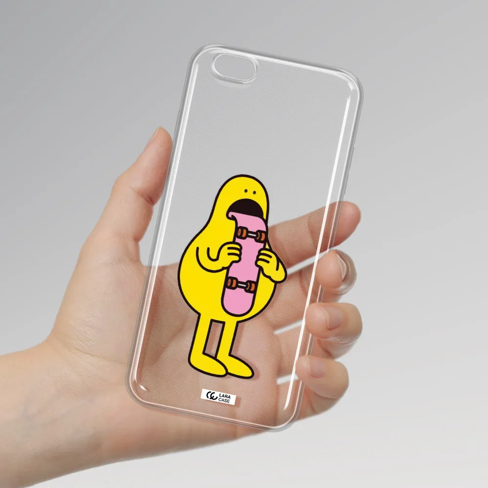 a cartoon character holding a skateboard Apple iPhone 6S Clear TPU Case