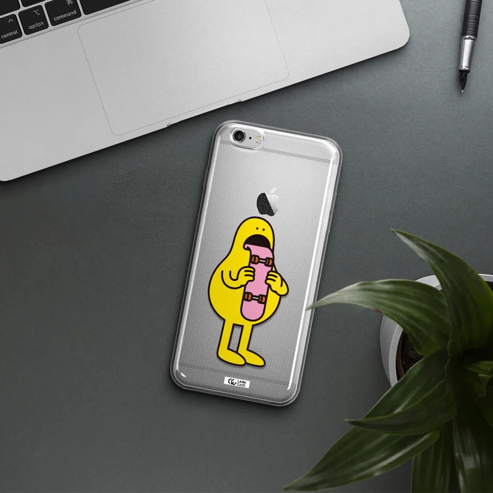 a cartoon character holding a skateboard Apple iPhone 6S Clear TPU Case