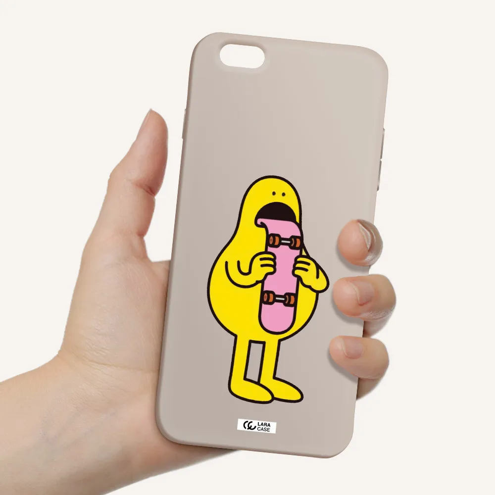 a cartoon character holding a skateboard Apple iPhone 6S Silicone Stone Case