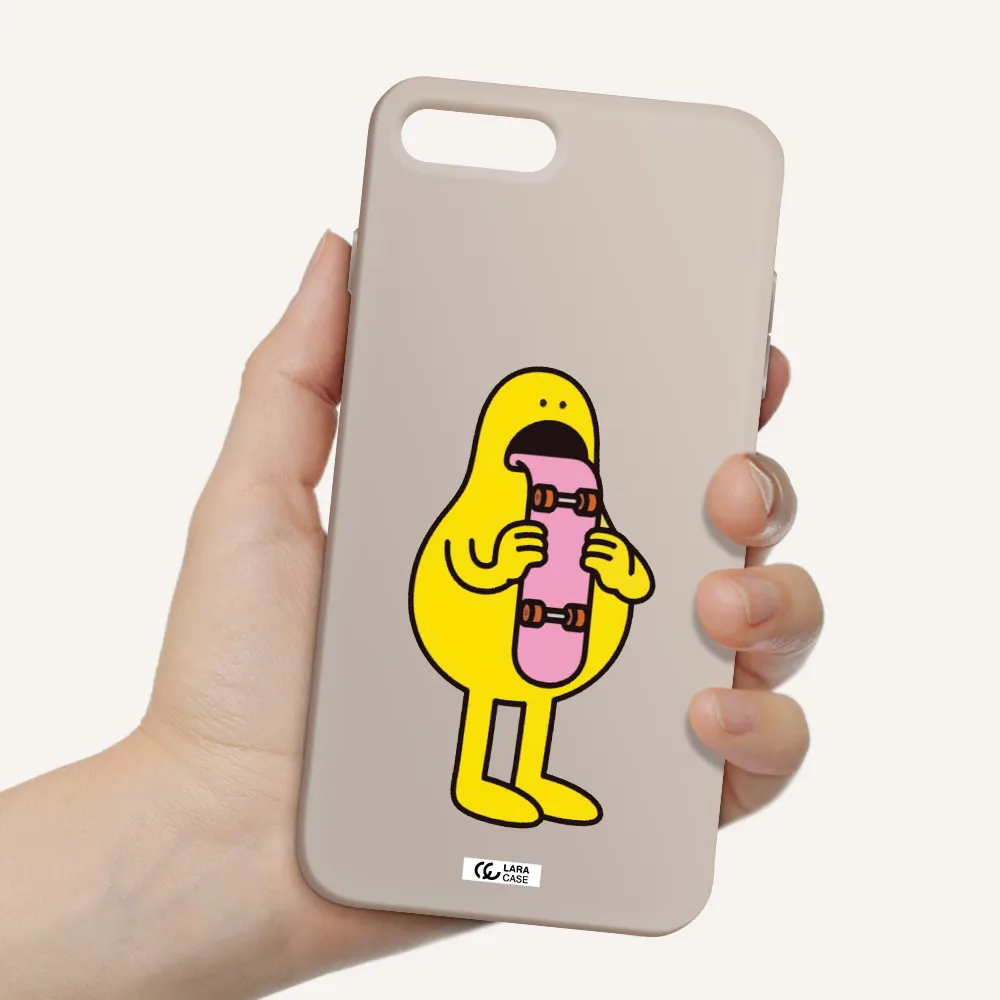 a cartoon character holding a skateboard Apple iPhone 7 plus Silicone Stone Case