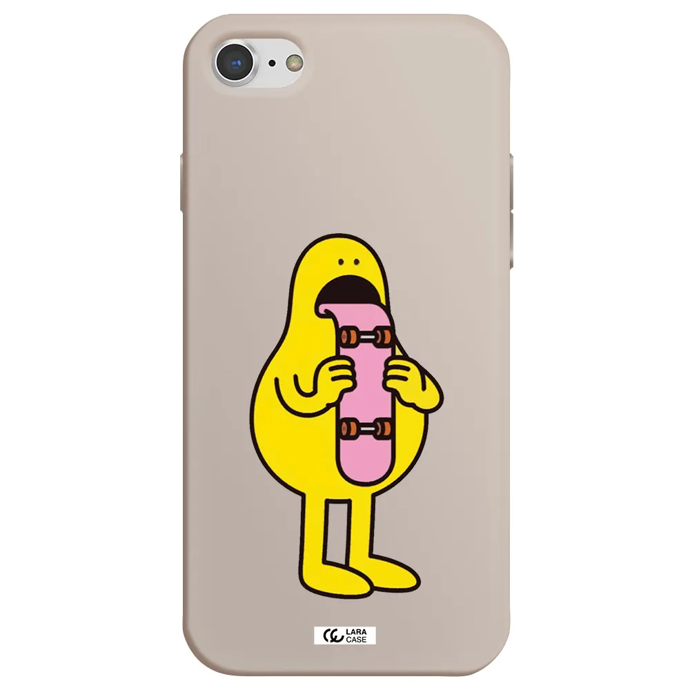 a cartoon character holding a skateboard Apple iPhone 8 Silicone Stone Case