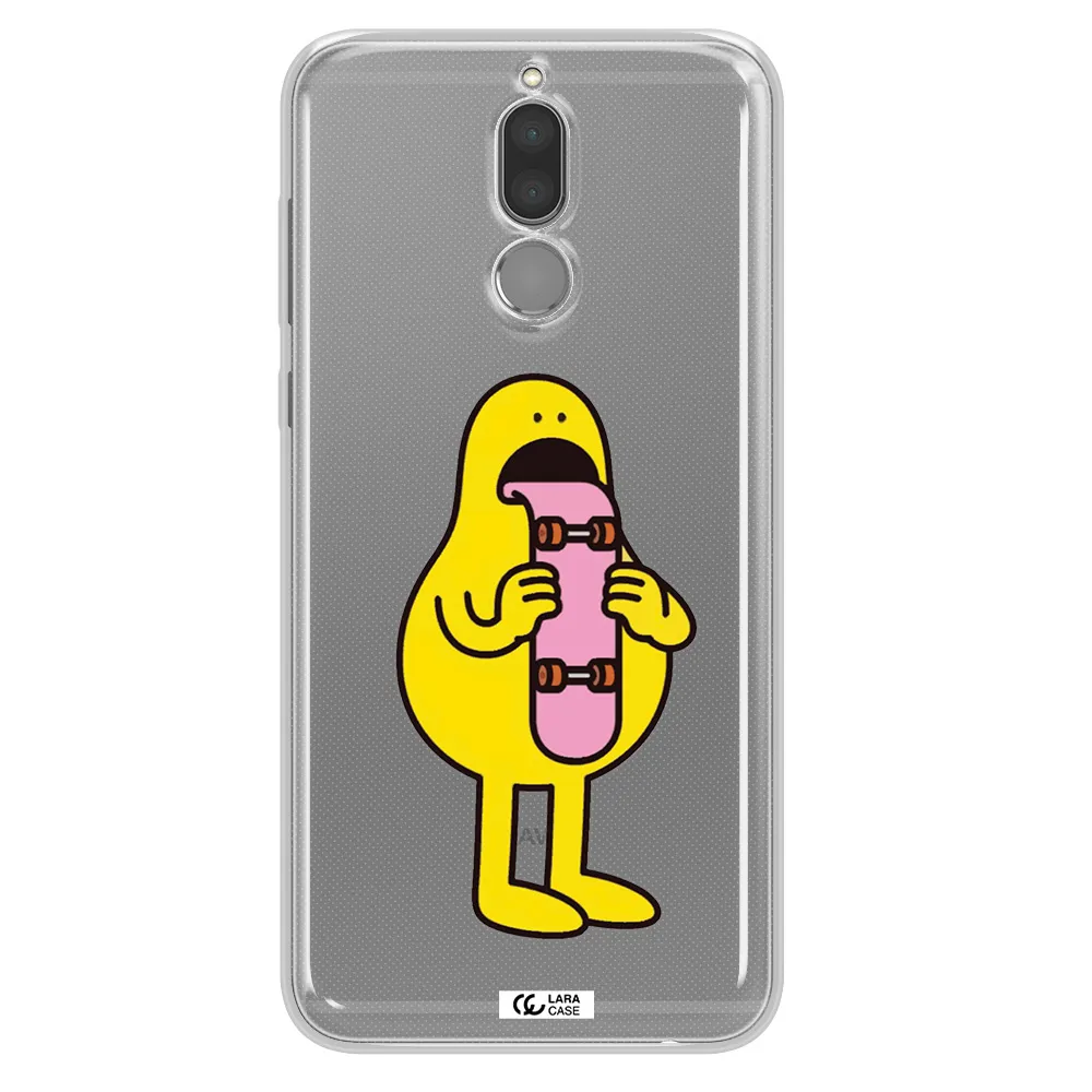 a cartoon character holding a skateboard Huawei Mate 10 Lite Clear TPU Case