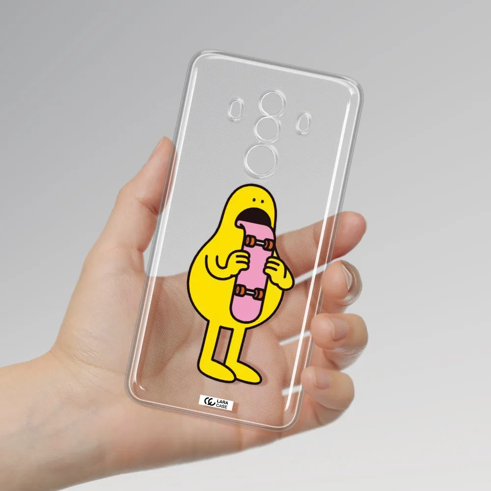a cartoon character holding a skateboard Huawei Mate 10 Pro Clear TPU Case