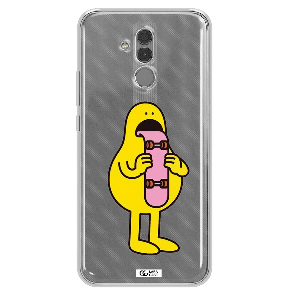 a cartoon character holding a skateboard Huawei Mate 20 Lite Clear TPU Case