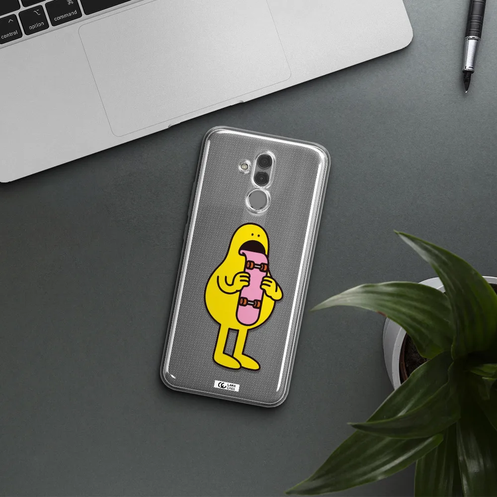a cartoon character holding a skateboard Huawei Mate 20 Lite Clear TPU Case