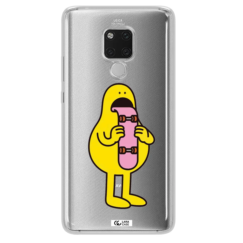 a cartoon character holding a skateboard Huawei Mate 20X Clear TPU Case