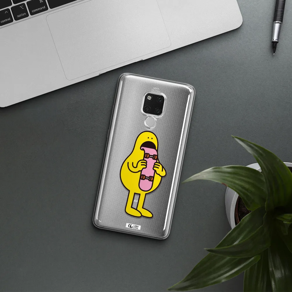 a cartoon character holding a skateboard Huawei Mate 20X Clear TPU Case