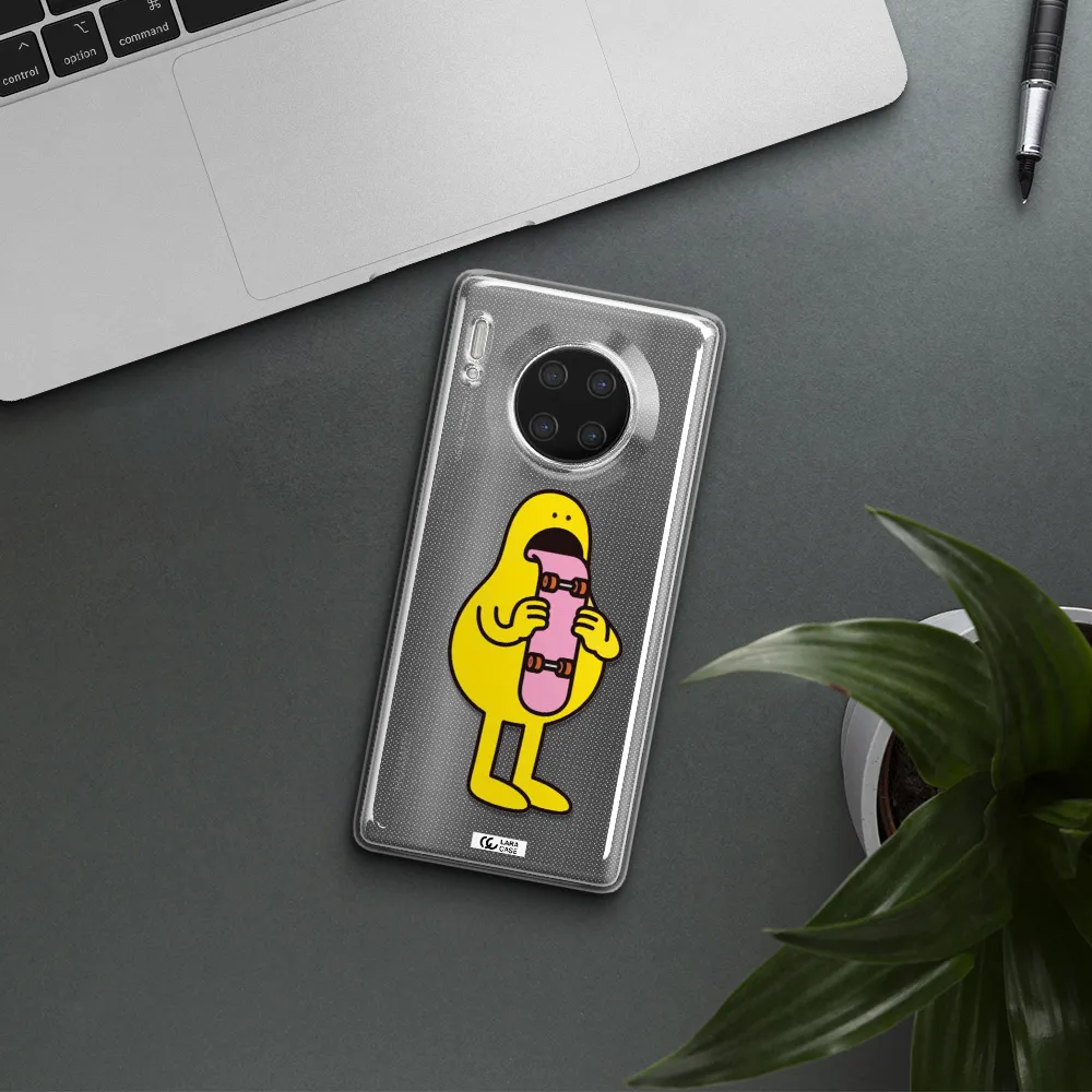 a cartoon character holding a skateboard Huawei Mate 30 Pro Clear TPU Case
