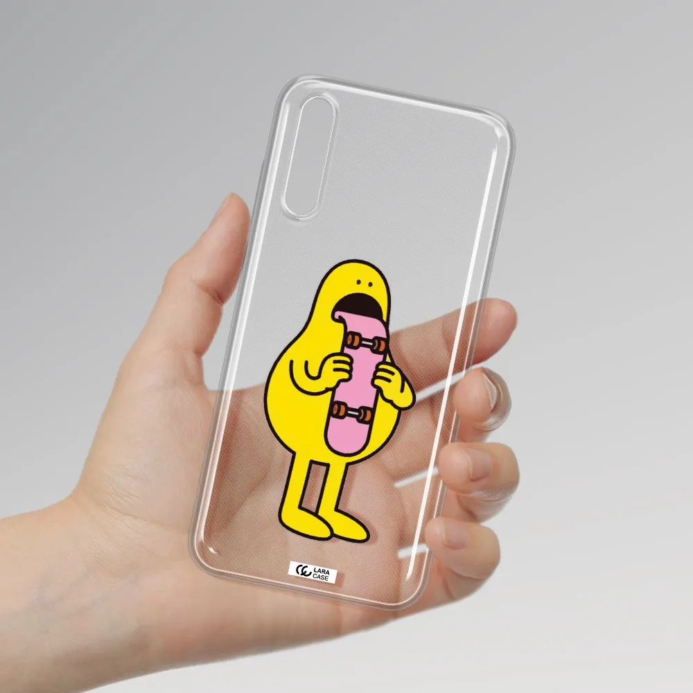 a cartoon character holding a skateboard Huawei P Smart S Clear TPU Case