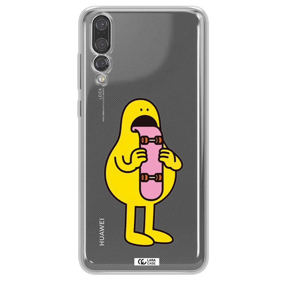 a cartoon character holding a skateboard Huawei P20 Pro Clear TPU Case
