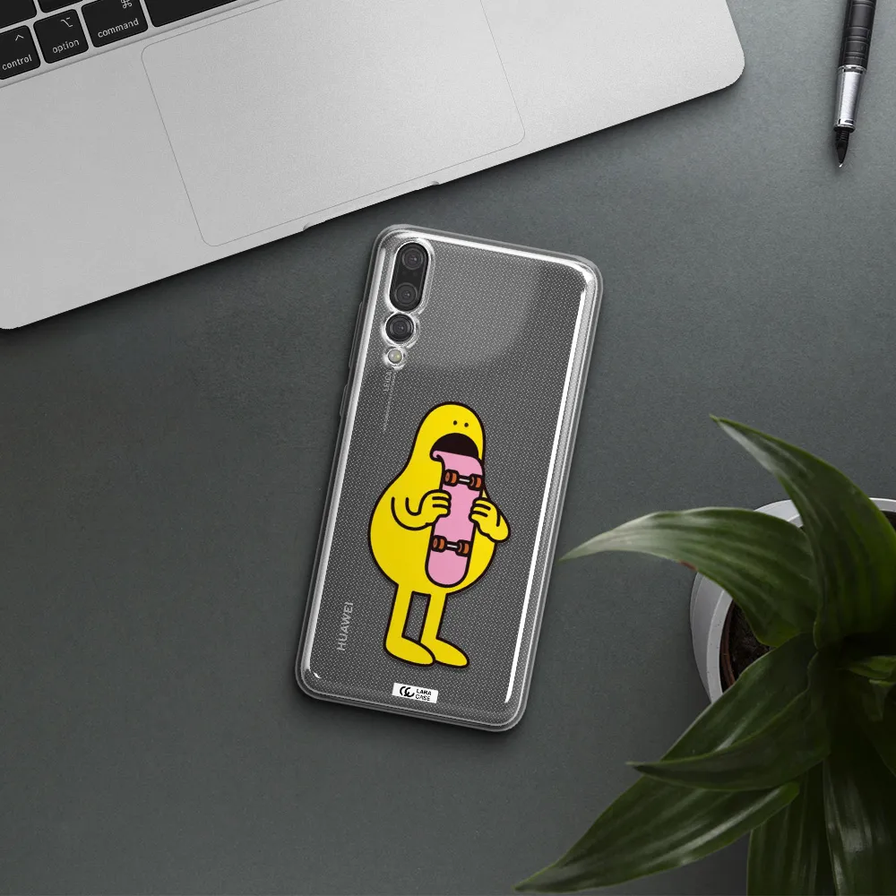 a cartoon character holding a skateboard Huawei P20 Pro Clear TPU Case