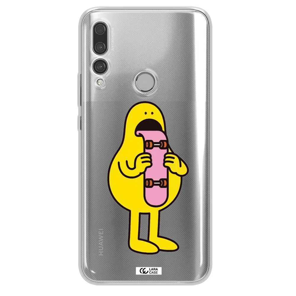 a cartoon character holding a skateboard Huawei Y9 Prime 2019 Clear TPU Case