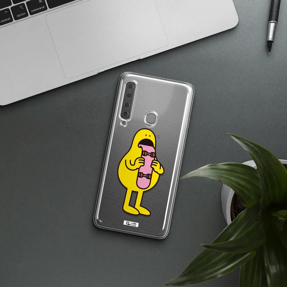 a cartoon character holding a skateboard Samsung A9 2018 Clear TPU Case