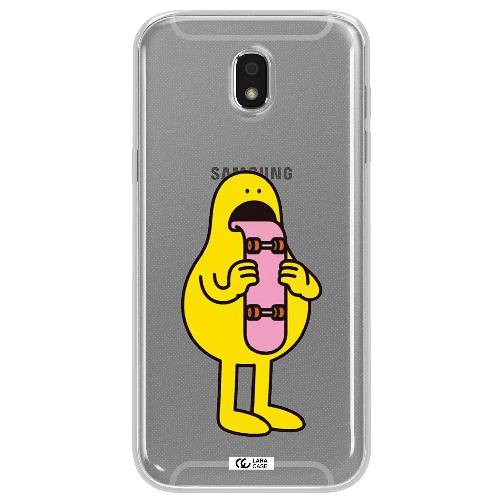a cartoon character holding a skateboard Samsung J5 2017 Clear TPU Case