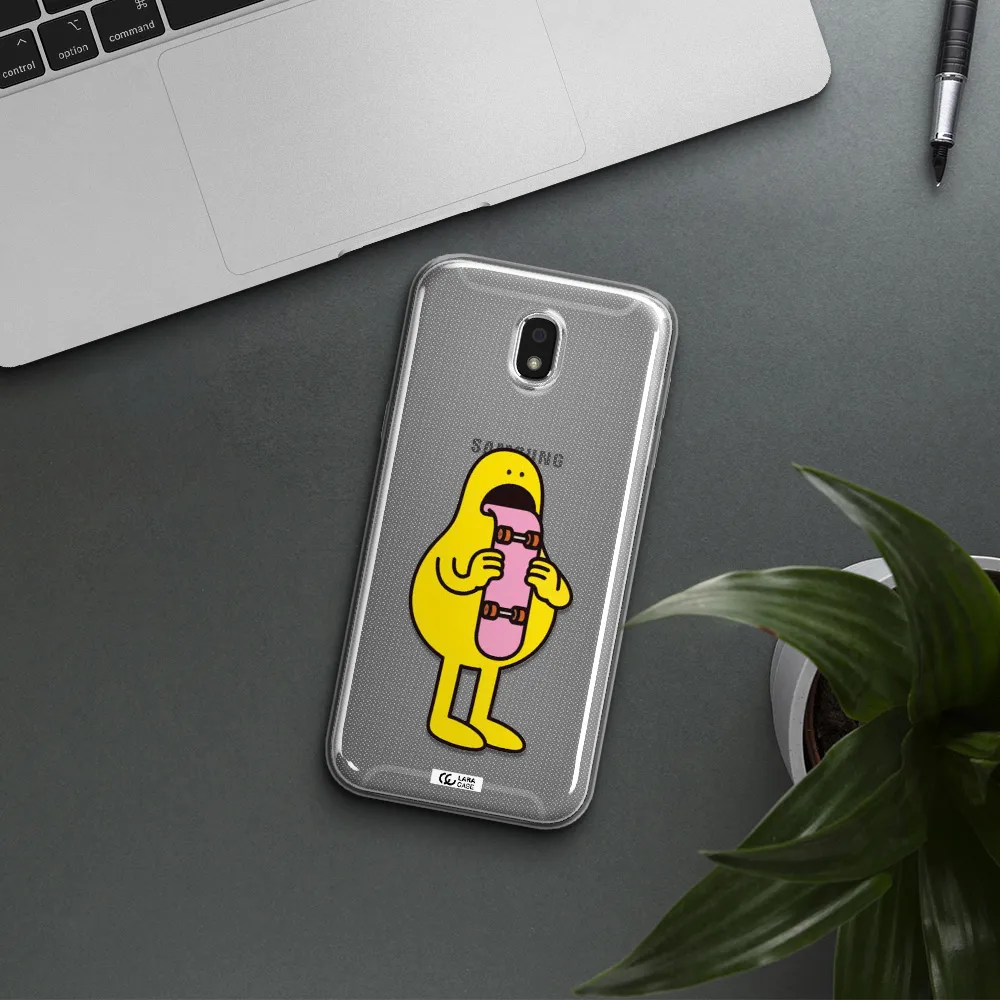 a cartoon character holding a skateboard Samsung J5 2017 Clear TPU Case