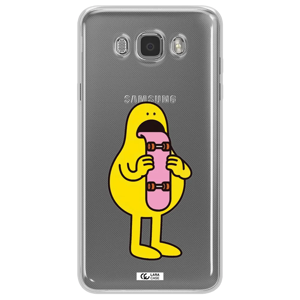 a cartoon character holding a skateboard Samsung J7 2016 Clear TPU Case
