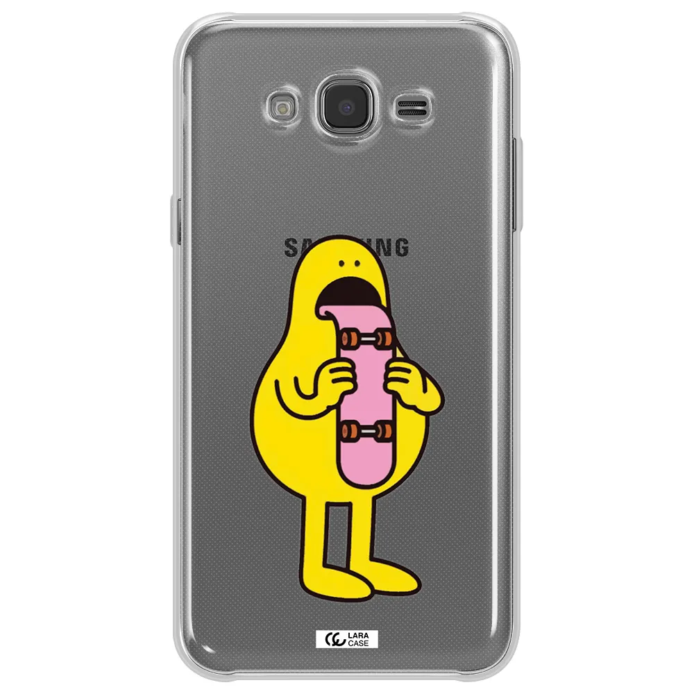 a cartoon character holding a skateboard Samsung J7 Core Clear TPU Case
