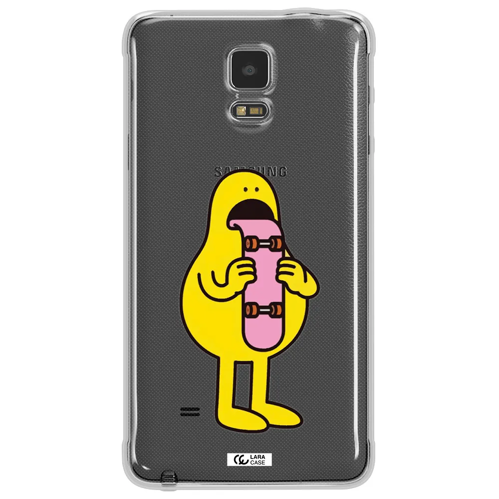 a cartoon character holding a skateboard Samsung Note 4 Clear TPU Case