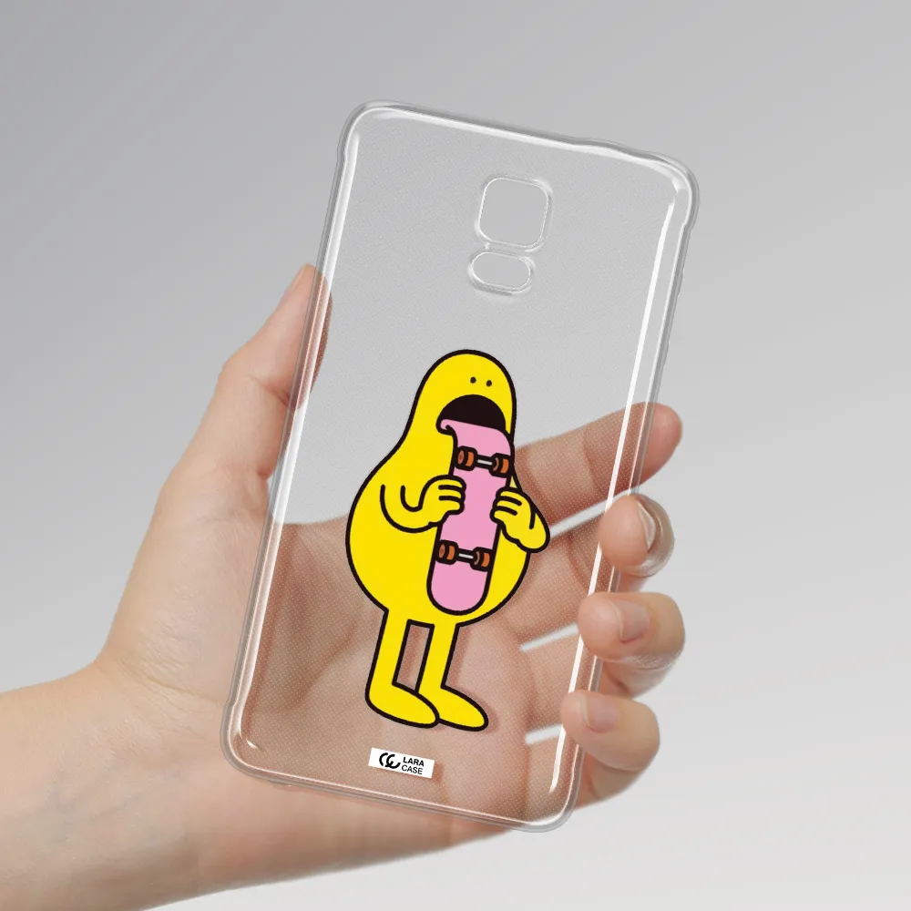 a cartoon character holding a skateboard Samsung Note 4 Clear TPU Case