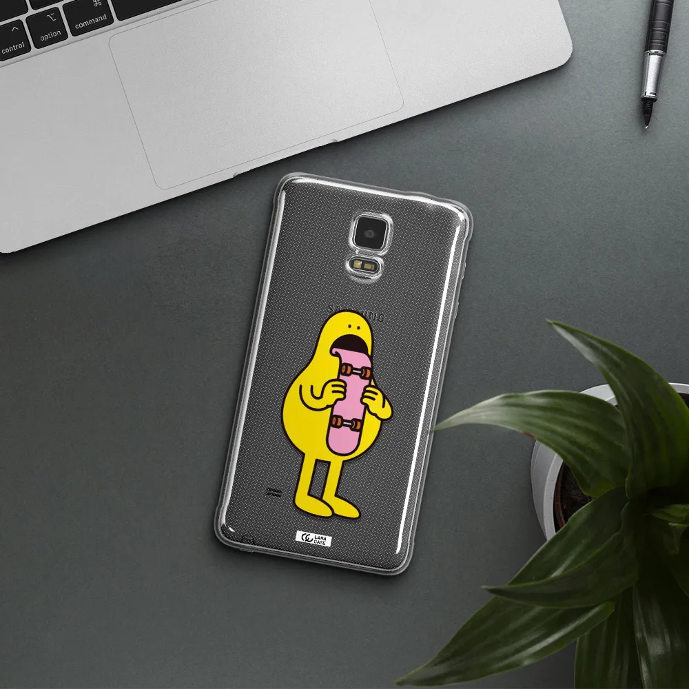 a cartoon character holding a skateboard Samsung Note 4 Clear TPU Case