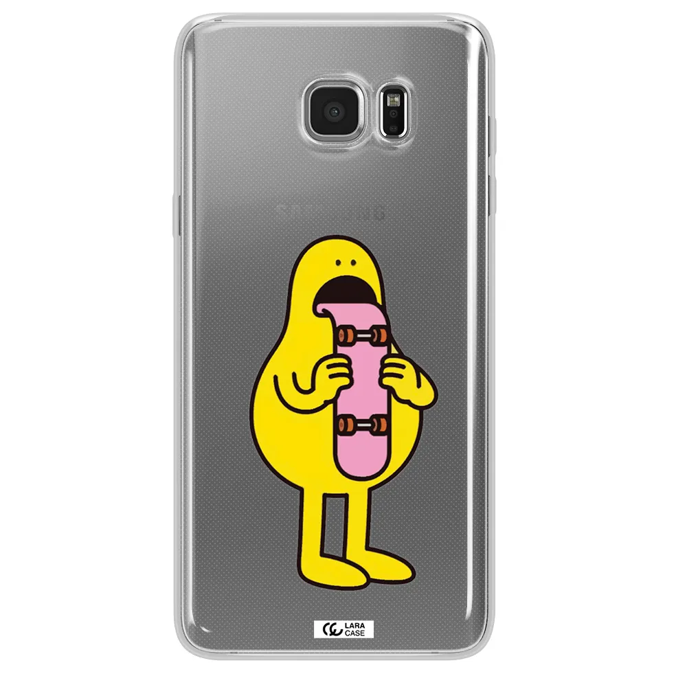 a cartoon character holding a skateboard Samsung Note 5 Clear TPU Case