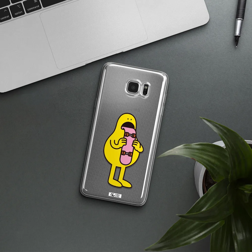 a cartoon character holding a skateboard Samsung Note 5 Clear TPU Case