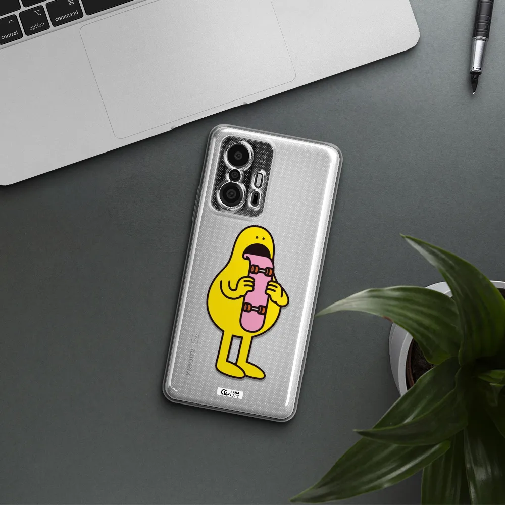 A Cartoon Character Holding A Skateboard Xiaomi 11T Pro Clear Tpu Case