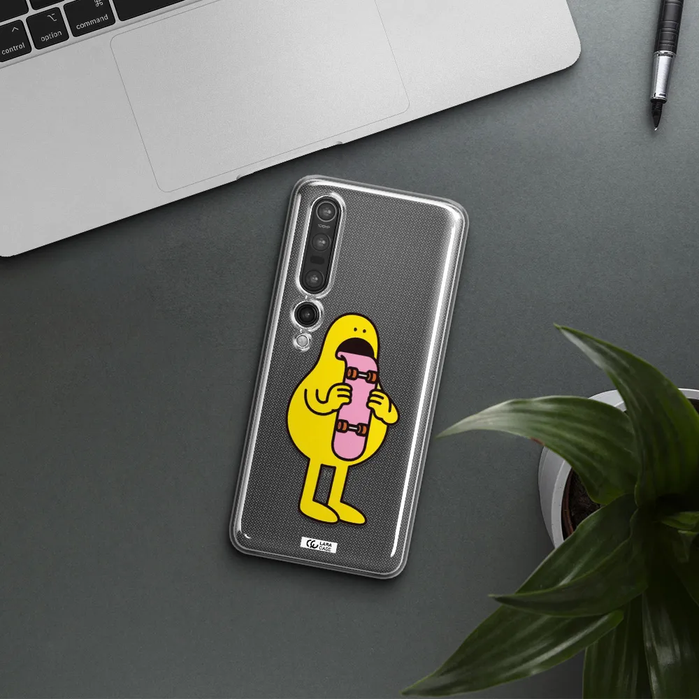 a cartoon character holding a skateboard Xiaomi Mi 10 Pro Clear TPU Case