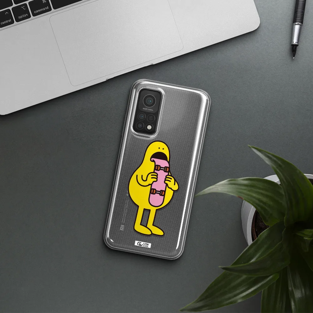 a cartoon character holding a skateboard Xiaomi Mi 10T Clear TPU Case