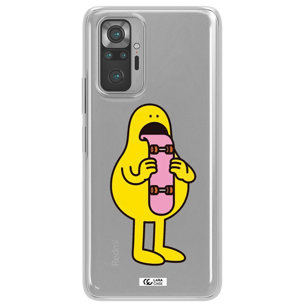 a cartoon character holding a skateboard Xiaomi Note 10 Pro Clear TPU Case