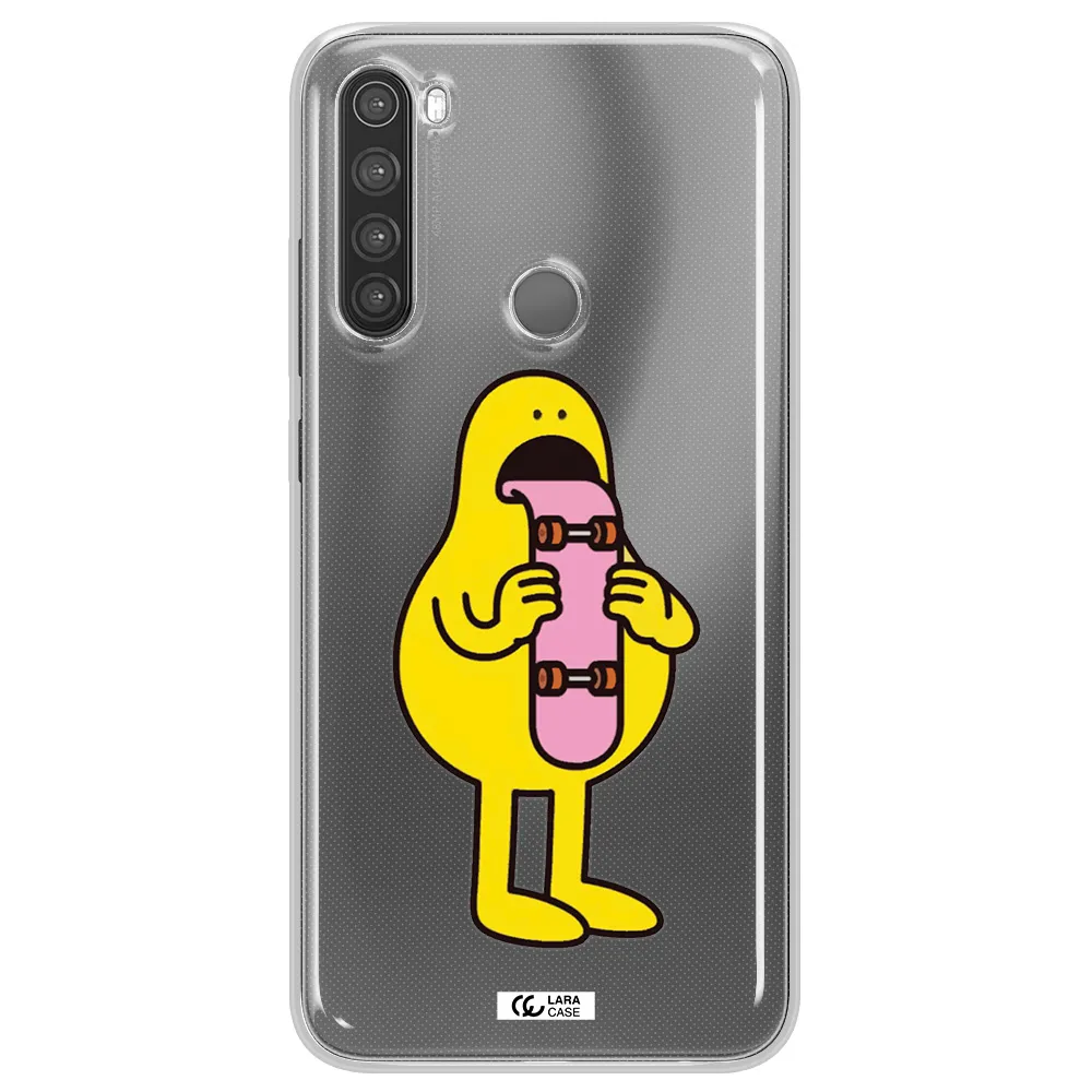 a cartoon character holding a skateboard Xiaomi Note 8 Clear TPU Case