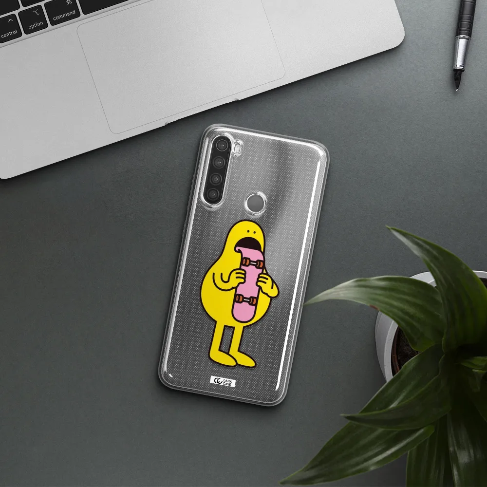a cartoon character holding a skateboard Xiaomi Note 8 Clear TPU Case