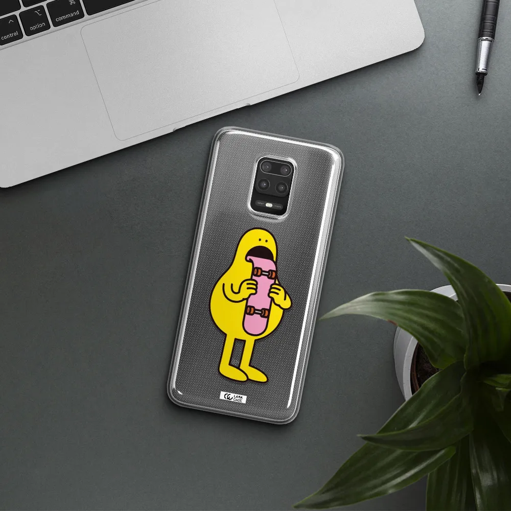 a cartoon character holding a skateboard Xiaomi Note 9S Clear TPU Case