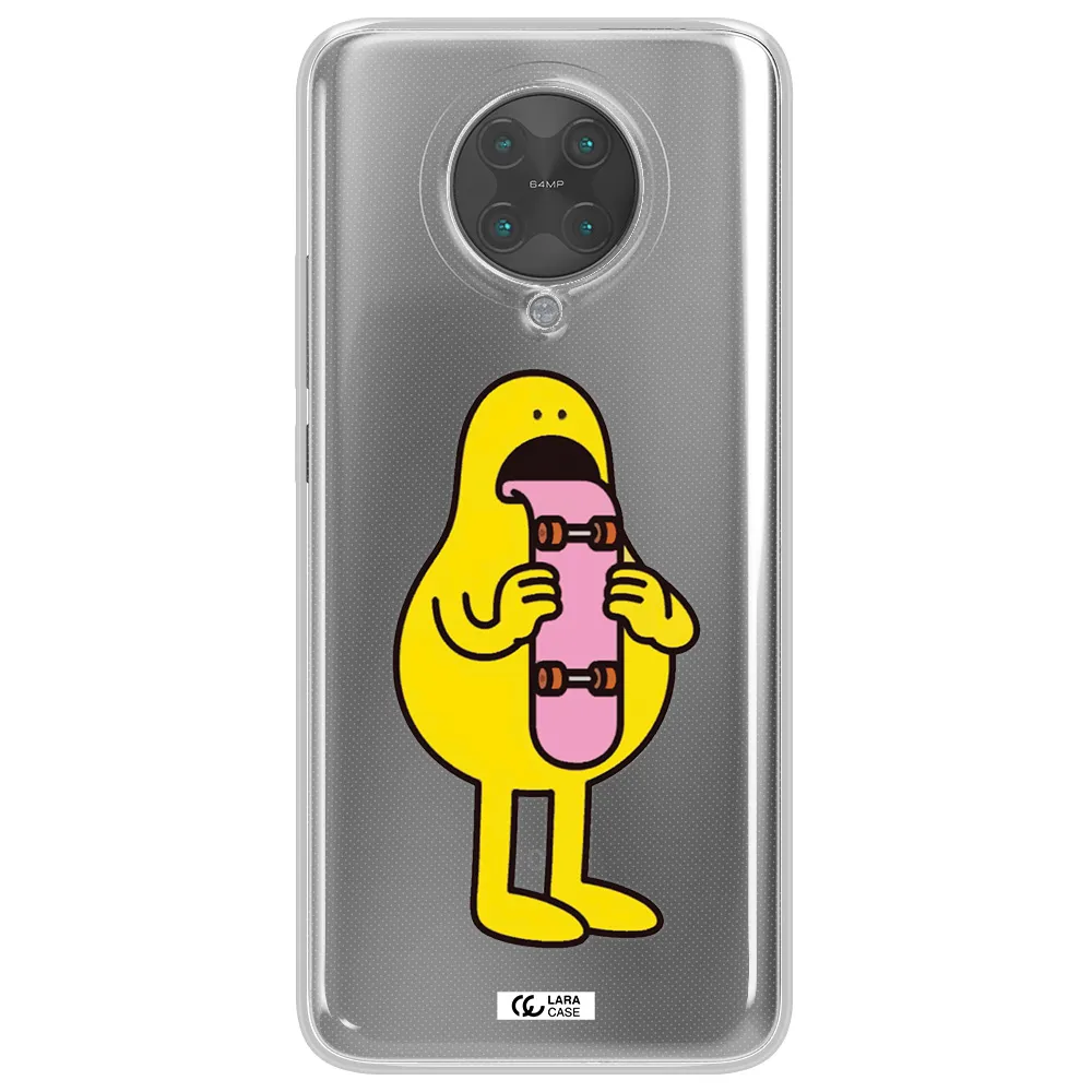 a cartoon character holding a skateboard Xiaomi Poco F2 Pro Clear TPU Case