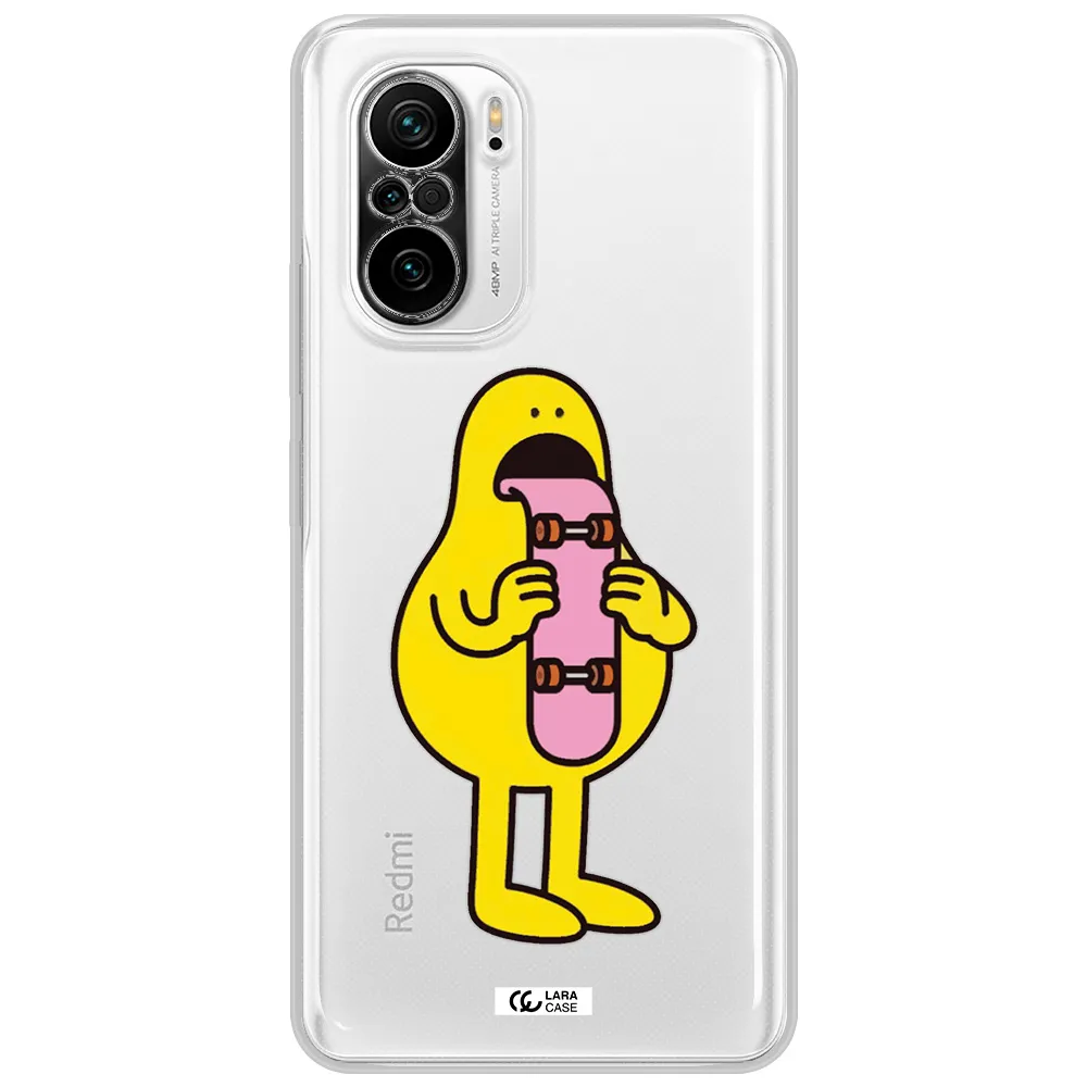A Cartoon Character Holding A Skateboard Xiaomi Poco F3 Clear Tpu Case