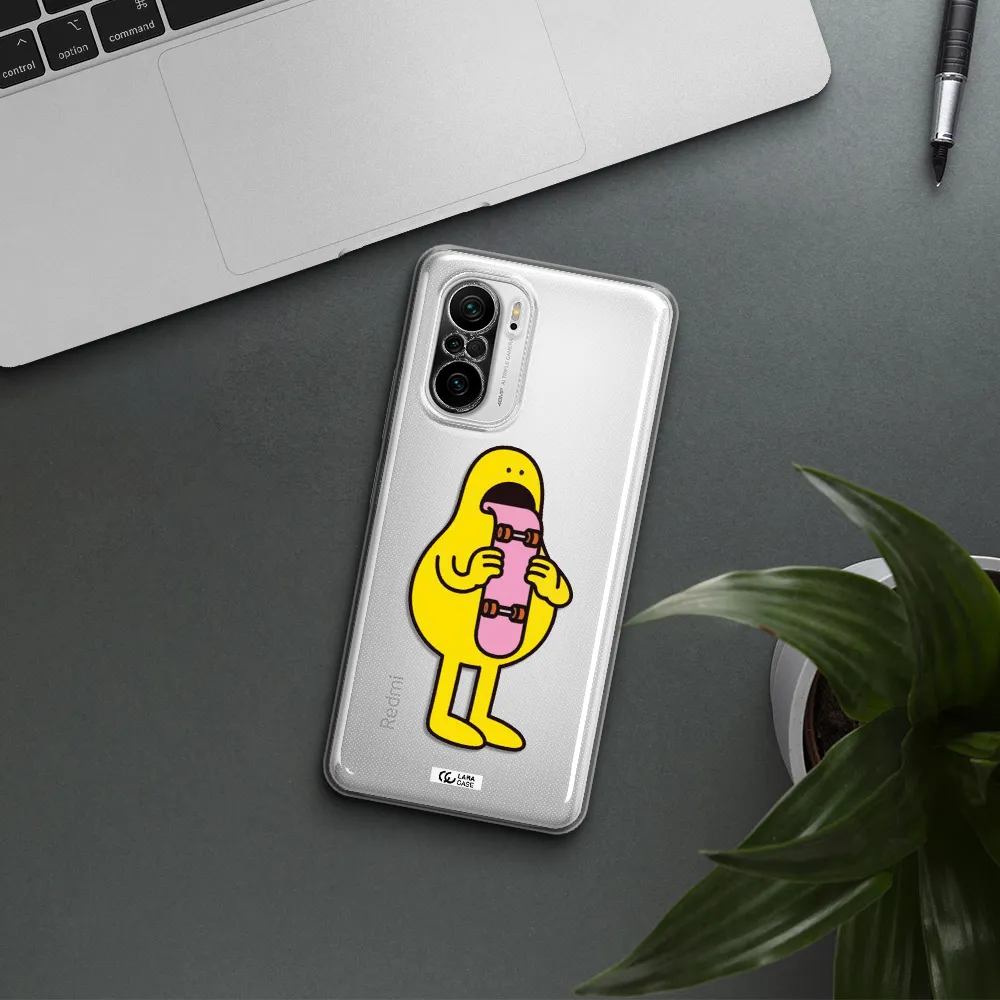 A Cartoon Character Holding A Skateboard Xiaomi Poco F3 Clear Tpu Case