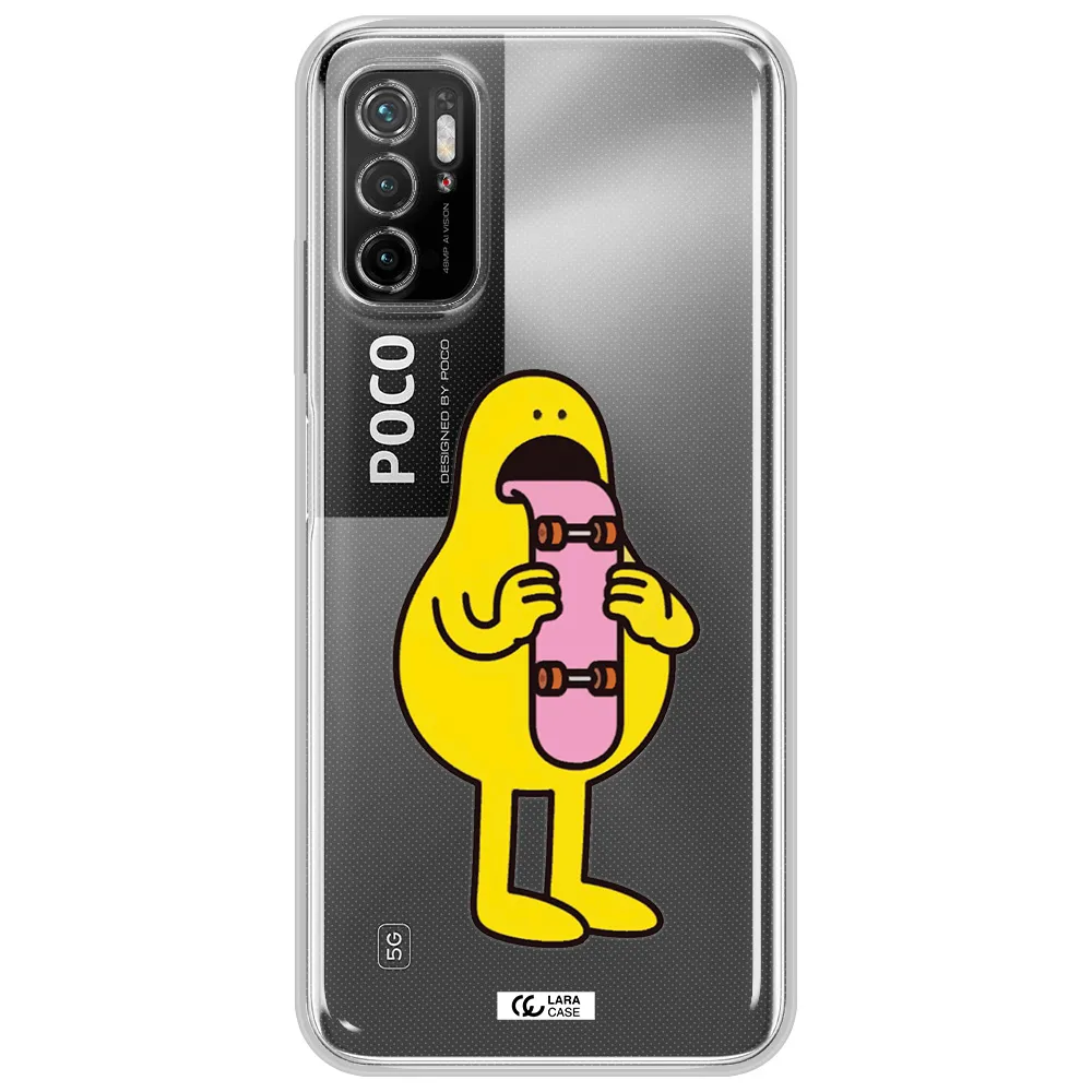 A Cartoon Character Holding A Skateboard Xiaomi Poco M3 Pro Clear Tpu Case