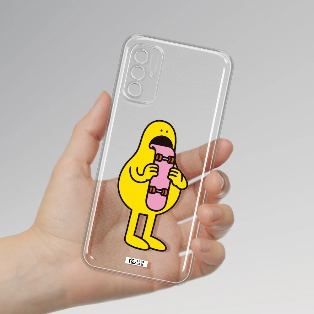 A Cartoon Character Holding A Skateboard Xiaomi Poco M4 Pro 5G Clear Tpu Case