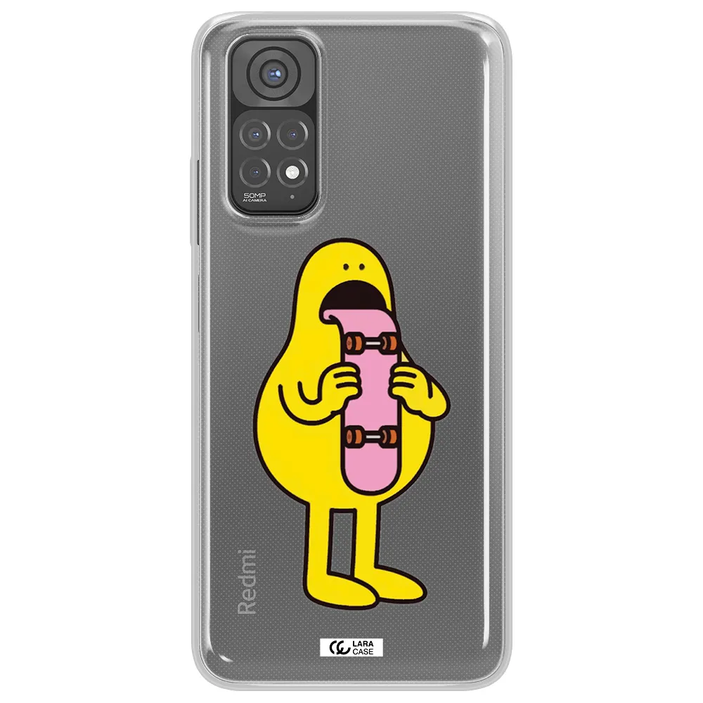 a cartoon character holding a skateboard Xiaomi Redmi Note 11 Clear TPU Case