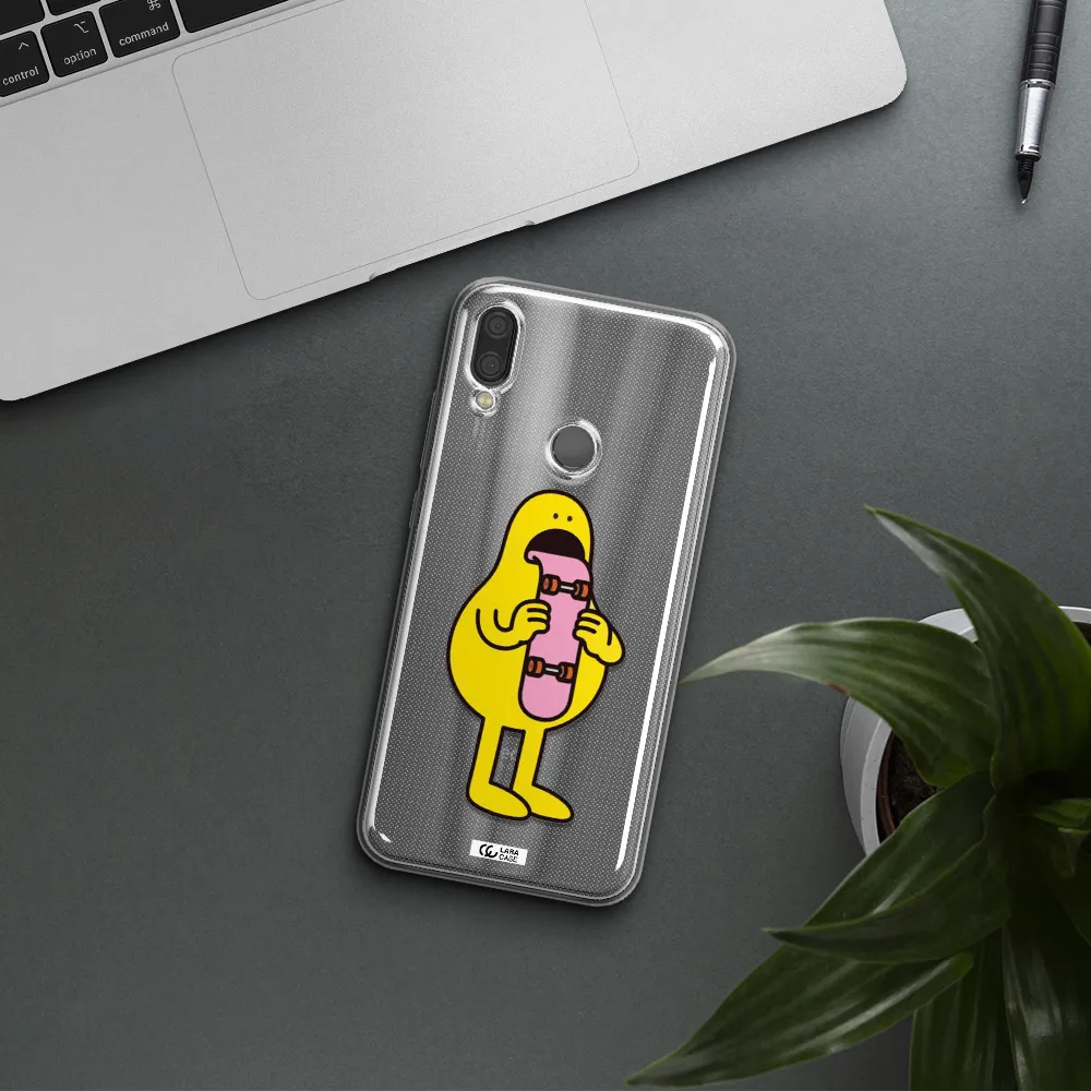 a cartoon character holding a skateboard Xiaomi Redmi Note 7 Clear TPU Case