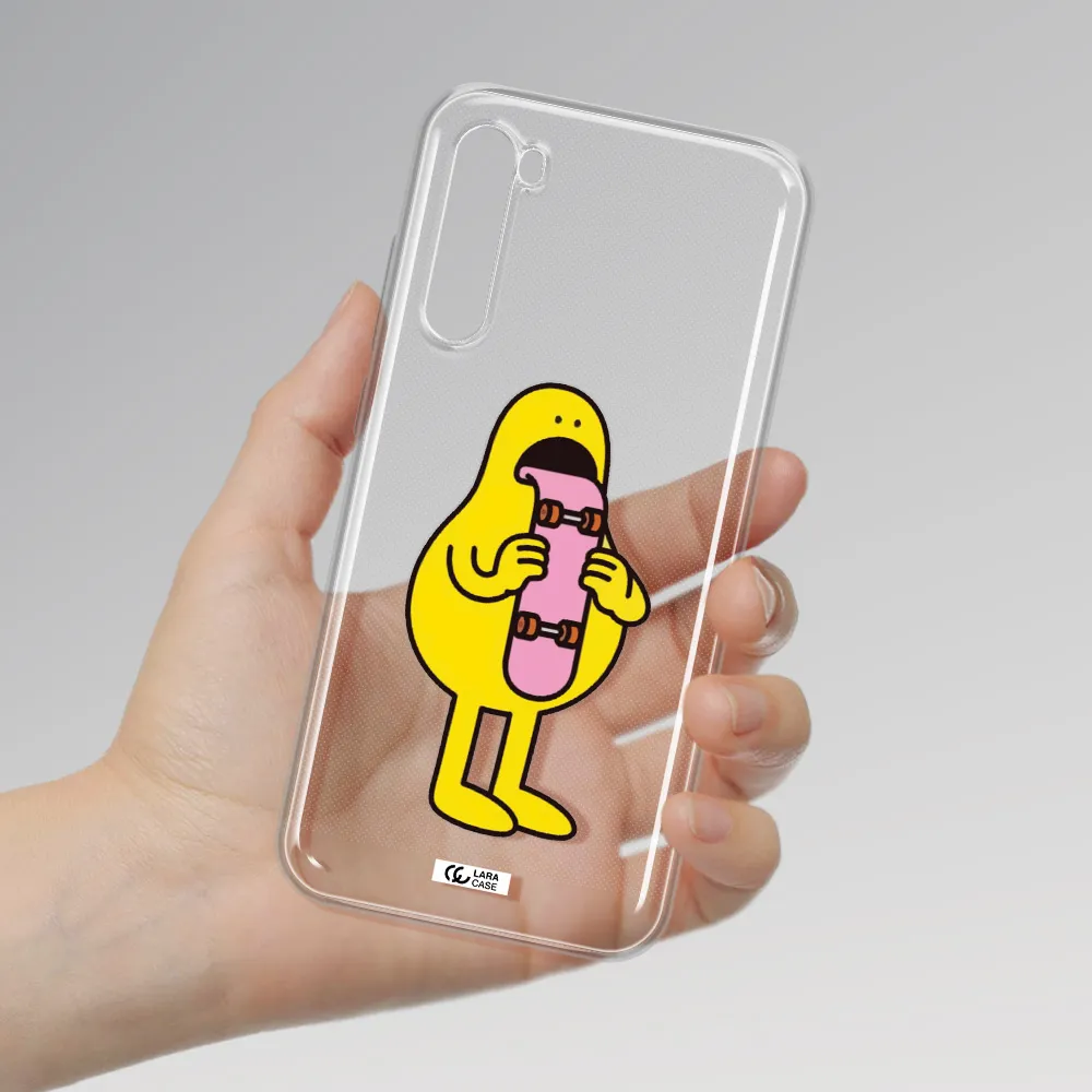 A Cartoon Character Holding A Skateboard Xiaomi Redmi Note 8T Clear Tpu Case
