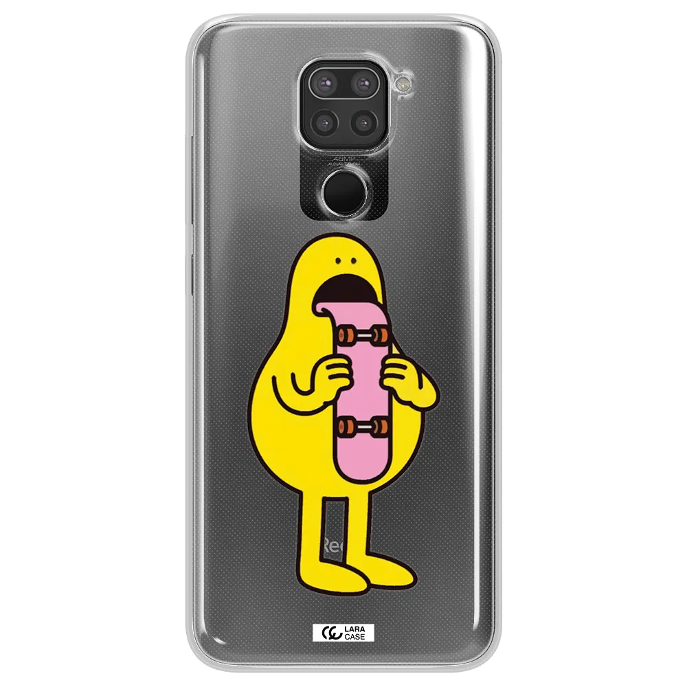 a cartoon character holding a skateboard Xiaomi Redmi Note 9 Clear TPU Case