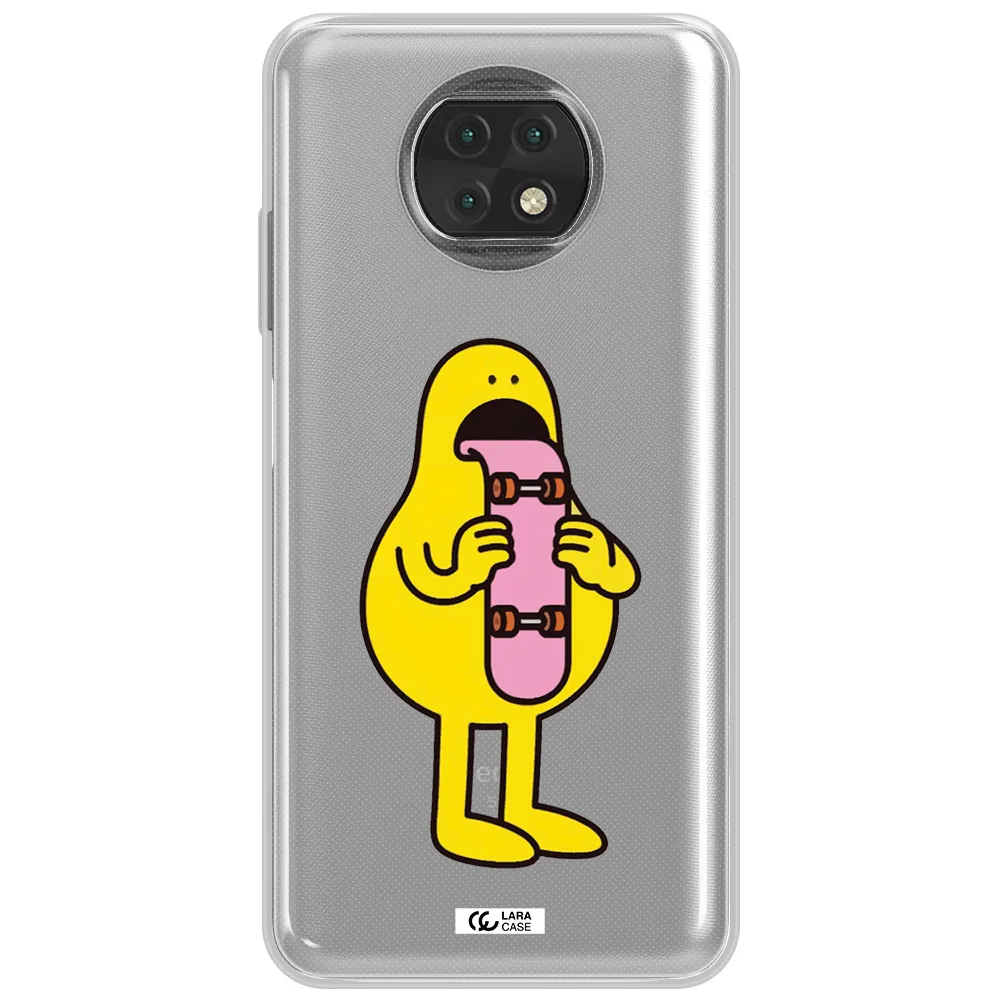 A Cartoon Character Holding A Skateboard Xiaomi Redmi Note 9T Clear Tpu Case