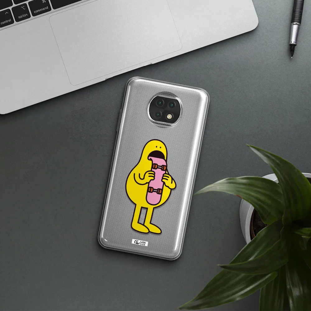 A Cartoon Character Holding A Skateboard Xiaomi Redmi Note 9T Clear Tpu Case
