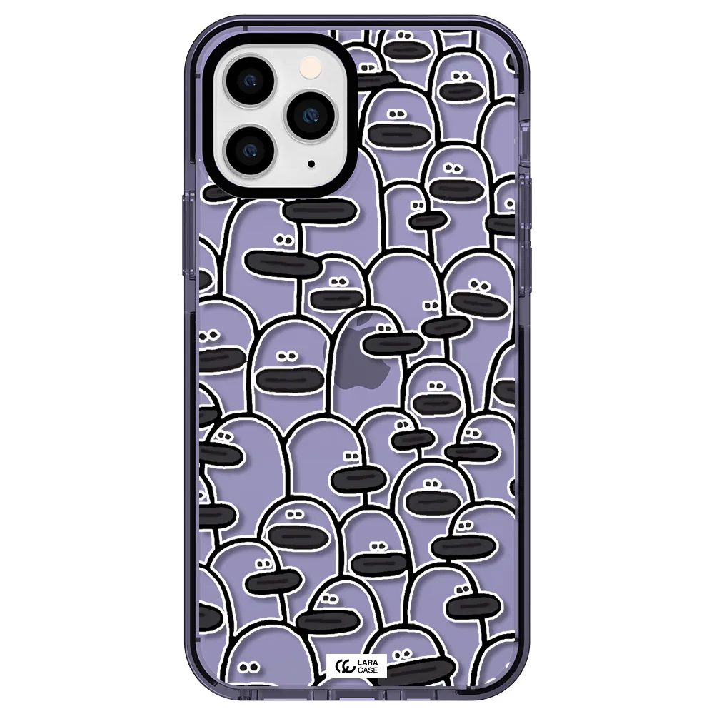 a group of white and black cartoon characters Apple iPhone 11 pro max impact Lilac Case