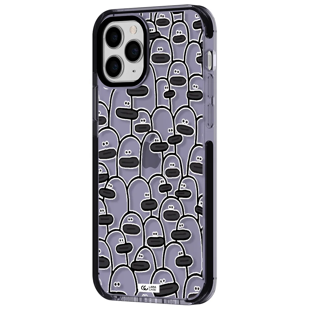 a group of white and black cartoon characters Apple iPhone 11 pro max impact Lilac Case